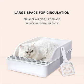 

Cat Litter Box Anti Splash Pet Toilet Bedpan Cat Dog Tray With Scoop Kitten Dog Clean Toilettecat Deodorant Feces Sand Basin