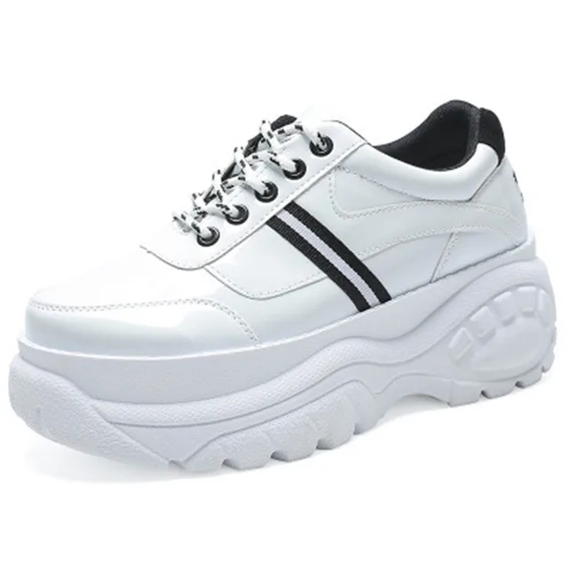 HOVINGE/весенние модные кроссовки на платформе; Женская обувь в повседневном стиле; белые туфли - Цвет: Белый