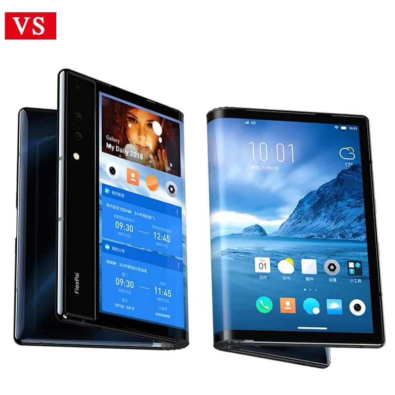 Оригинал Royole FlexPai 7 8 дюймов гибкий AMOLED экран Snapdragon 855 Octa Core 1920x1440 3970 мАч вода OS на