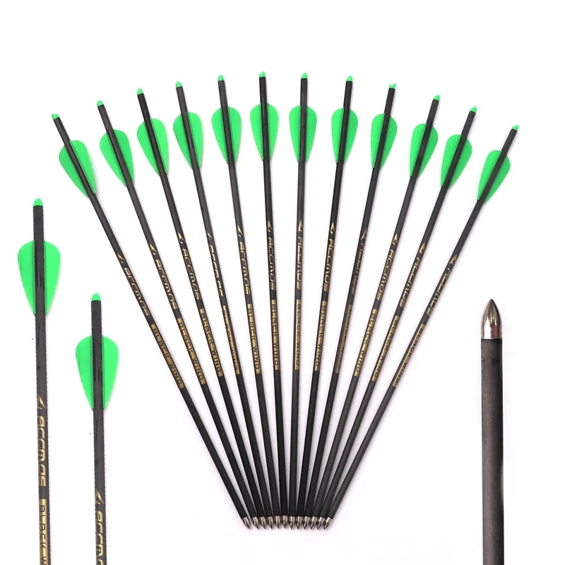 6/12/24pcs Archery Fiberglass Shaft Arrow 13" Plastic Vane Shoot Hunting Target 