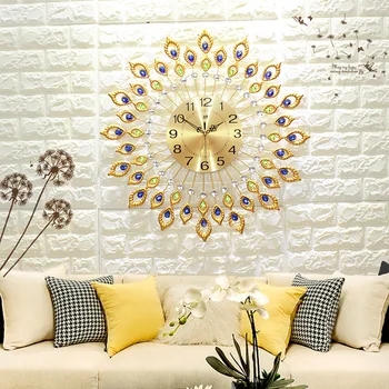 

Metal clock Living room clock Iron art creative decoration clock fashion electronic alarm clock quartz clock digital wall clock