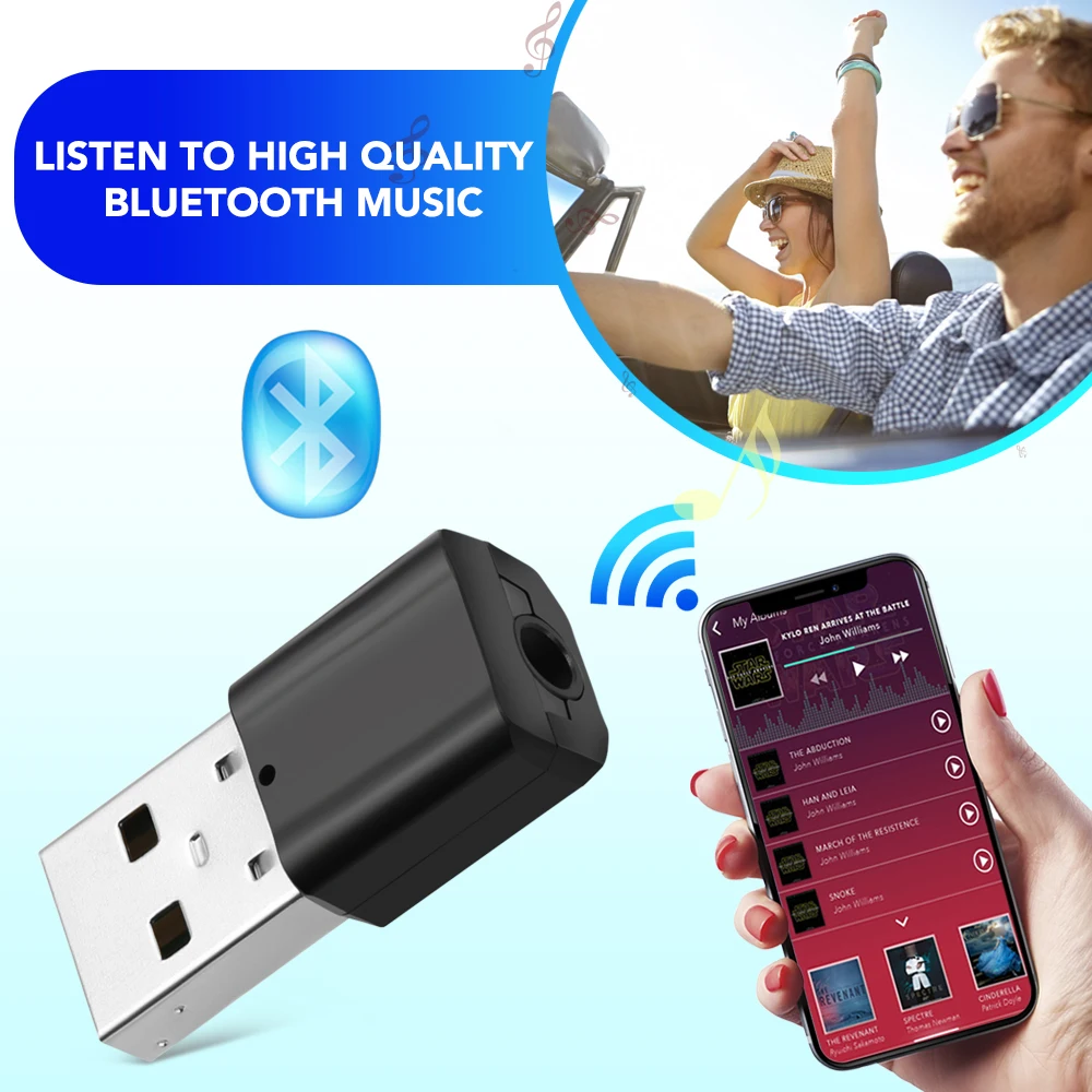 Беспроводной Bluetooth-адаптер AMP USB-адаптер для iPhone Android компьютера ПК автомобильного