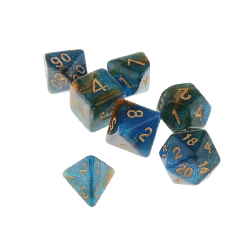 7 Die Polyhedral Dice Dungeons & Dragon D4-D20 D12 Dices Board Game Accessories DND Role Playing Game Dice Set