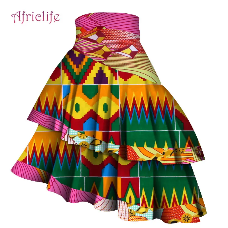 Цена по прейскуранту завода Riche стиль Femme африканская одежда Изящные леди печати воск размера плюс повседневная короткая юбка WY4436 - Цвет: 6