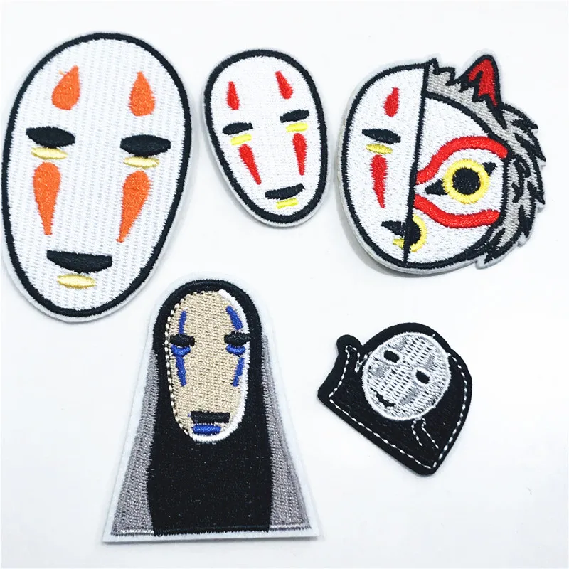 

10Pcs Spirited Away Japan Anime Embroidered Iron On Patch DIY No Face Man Handmade Crochet Sew On Patches Clothes Applique Badge
