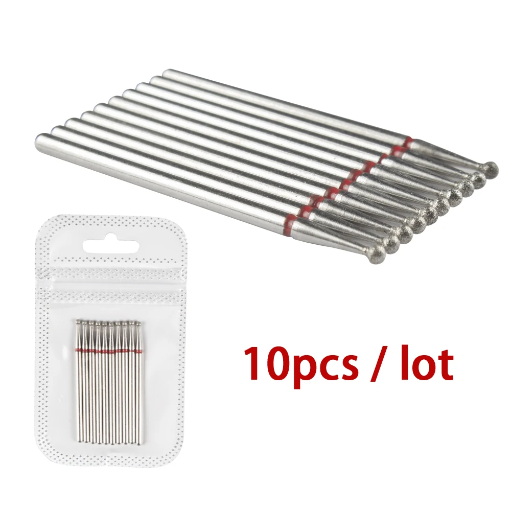 10pcs Milling Cutter For Manicure Diamond Nail Drill Bits Set Accessory Pedicure Machine Nail Bit Flies Gel Remover Cutter Tool 6
