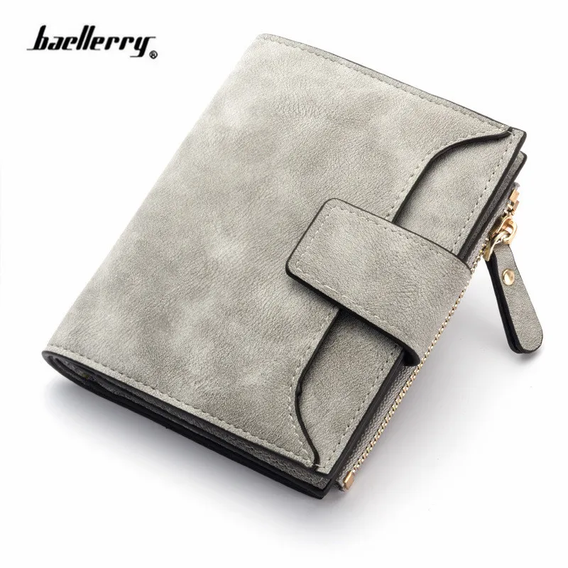 

Fashion Lady Letter Wallet Zipper Short Clutch Solid Vintage Matte Women Wallet Fashion Small Female Purse Short Purse