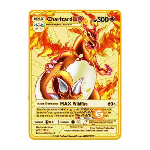 NEW Pokemon Gold Metal Flash Mewtwo Mew Big Pikachu Charizard Game Battle Collection Trading Action Figure Model Card for Kid 15