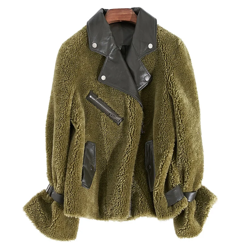 

2020 New Back Croissant Overcoat Grain Short Fund Reunite With Coat One Lamb Wool Coat Woman