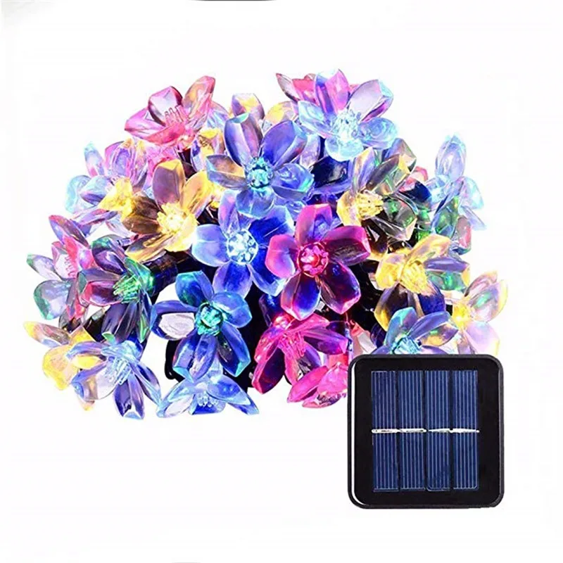 

7M 50Led Cherry Flower Solar Lamp Power LED String Fairy Lights Solar Garlands Garden Wedding Decora Lamp For Outdoor