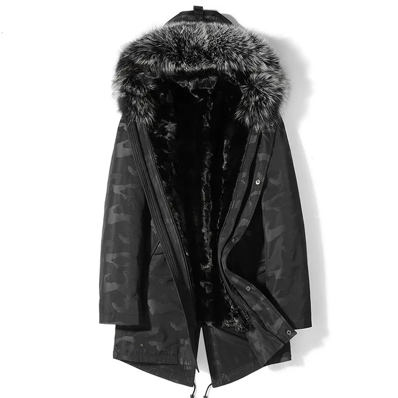 Winter Jacket Real Fox Fur Collar Hooded Coat Mink Liner Jackets Parka Veste Homme Hiver Canada Style P-N2316 ZL862 | Мужская одежда