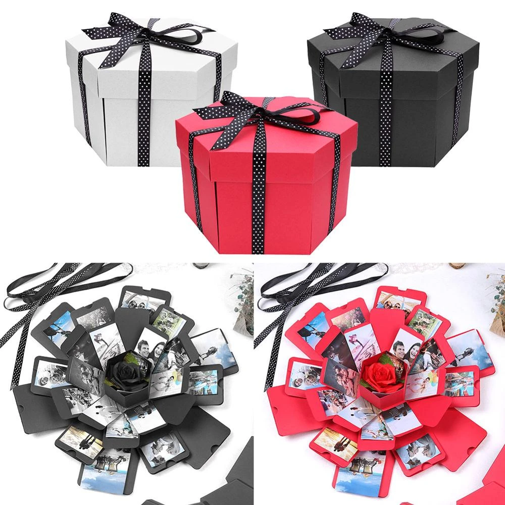 Caja de álbum de recortes de pareja, sorpresa encantadora, álbum de fotos artesanal, Perfume, regalos de cumpleaños, personalización de fotos, regalo de San Valentín|Envoltorios bolsas de regalo| - AliExpress