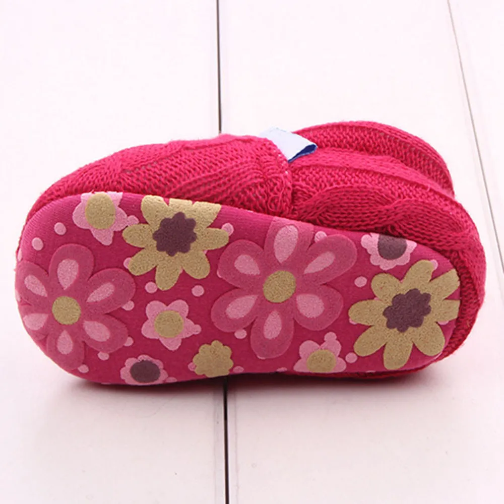 Brand New Newborn Fashion Baby Shoes Sneaker Anti-slip Soft Sole Toddler Shoes Solid Color Knitting Baby First Walkers Shoe