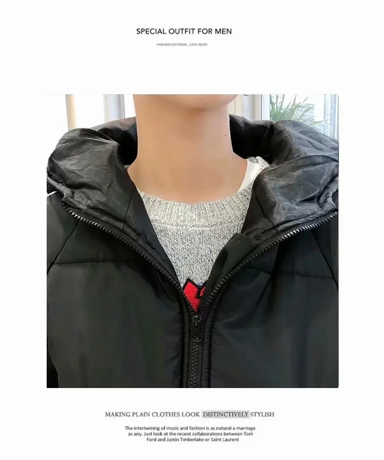 Winter Coat MEN'S Cotton-padded Coat Cotton-padded Jacket down Coat Cotton Coat Students Couples Short Harajuku Wind Korean-styl