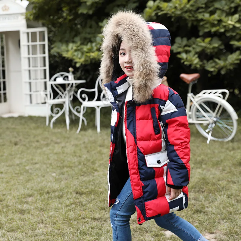 

2019 Winter Jackets Kids Down Jackets for Girls Parkas Jackets Hooded Fur Kids Boys Parka Real Fur Duck Down Jackets for Boys
