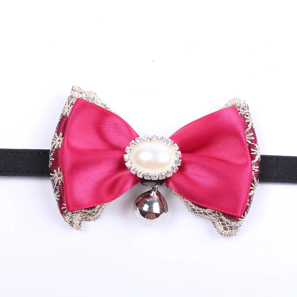 Собака кошка воротник Bling Стразы ожерелье с котенком ювелирные изделия цветочный лук кольцо дизайн маленькие собаки девушка-Teacup jorkie