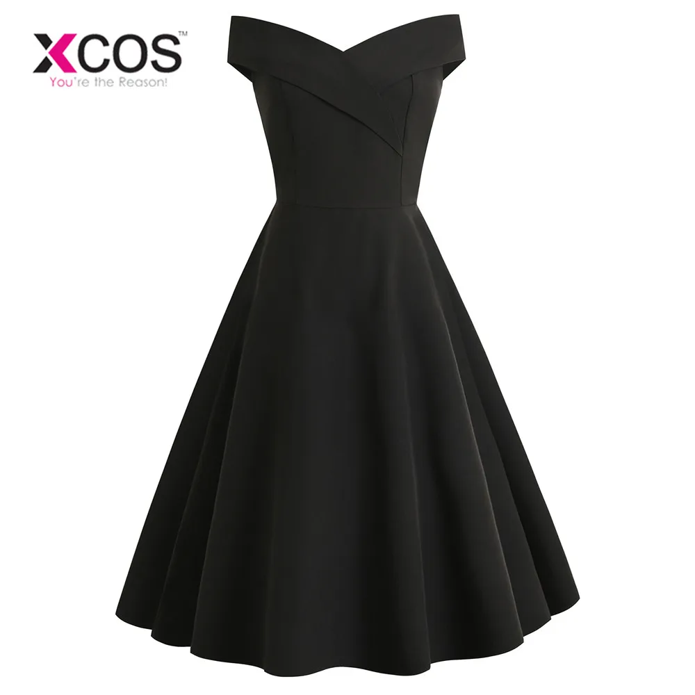 XCOS Ready Ship Short Off Shoulder Graduation Homecoming Dresses with Pleat Homecoming Cocktail Party Dress Short - Цвет: Черный