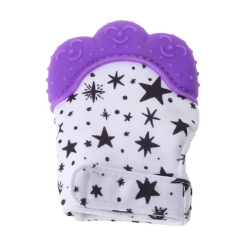 

Baby Glove Silicone Teether Pacifier Teething Wrapper Sound Candy Mitten Nursing