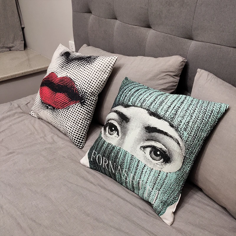 Винтаж rosenthal Piero fornasetti Подушка Красота уход за кожей лица Хлопок и лен с принтом подушки с сердцевина из хлопчатобумажной пряжи автомобиля офис диван наволочка подушки для дома