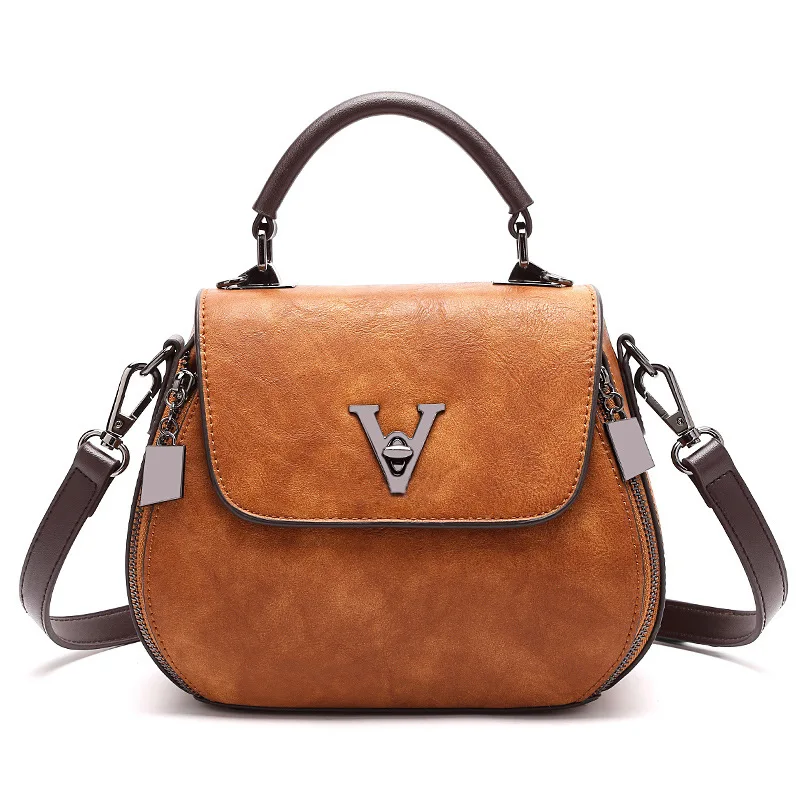 Cow Leather Women Shoulder Bags 2021 Solid Color Crossbody Messenger Purse Retro Top-Handle Bag Tote Shopping Handbags