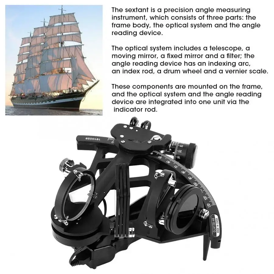 Люк ручки морской Sextant измерительный угол навигации моряка корабль инструмент для навигации из нержавеющей стали морские