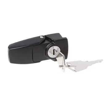 

New Cabinet Black Coated Metal Hasp Latch DK604 Security Toggle Lock With Two Keys