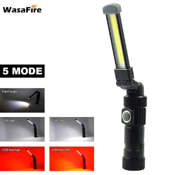 

Foldable COB LED Working Lamp Torch Waterproof Flashlights USB Rechargeable 5 Modes Magnetic Lantern For Camping Car Repairing