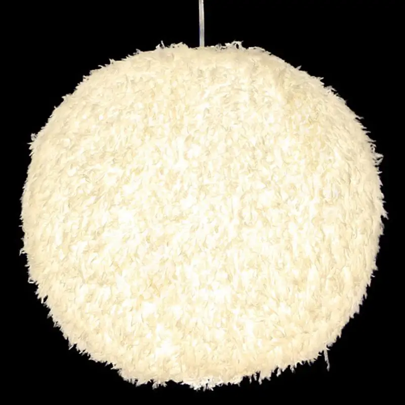 

White/Pink Feather Pendant Light Shade Simple Luxury Feather Ball Floor Decorative Droplight For Living Room Bedroom 20cm
