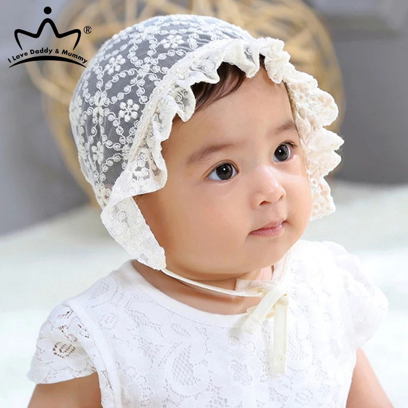 Cute Baby Bonnet Lace Bib Visor Hat Lace Hat Toddler Handmade Eb169 