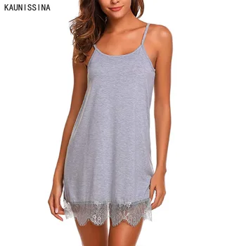 

Sexy Nightgown Lingerie Sleepwear Babydoll Nightdress Sleeveless Women Lace Night Dress Full Slips Chemise Sleepshirts Nightwear