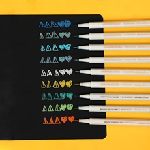 JIANWU – stylo pinceau métallique de couleur 18 pouces, carte créative de peinture, dessin, fabrication de marqueurs pour Scrapbooking, fournitures scolaires
