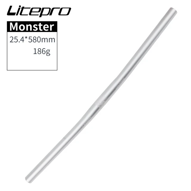 Litepro Monster Folding Bike Horizontal 25.4*540/580mm Aluminium Alloy Ultra Light Handlebars Bicycle Parts Silver 580mm