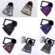 Модная яркая Женская Шапка-бини унисекс зимняя расклешенная теплая шапка для мужчин и женщин теплая шапка с ушками в европейском и американском стиле