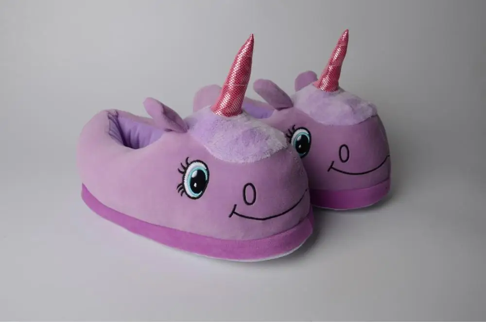 Плюшевые тапочки smile unicorn Симпатичные Супермягкие теплые домашние зимние для