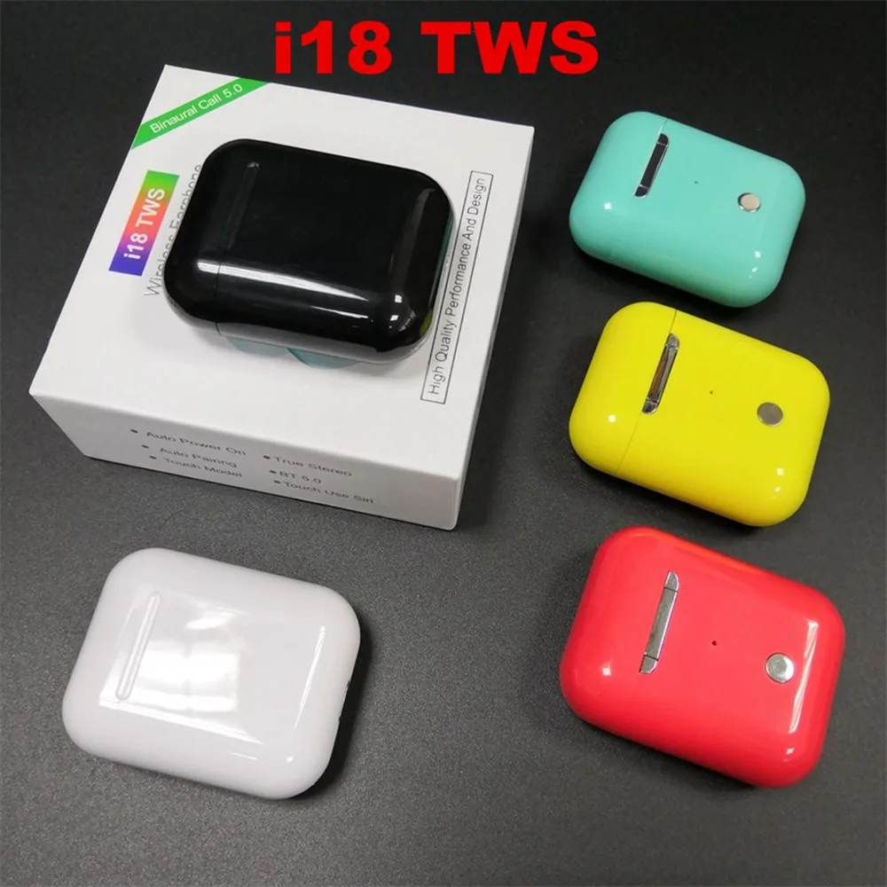 

Pop up i18 TWS Earphones Touch control Wireless Earbuds Bluetooth 5.0 PK W1chip i10 i15 i20 i30 tws forSmart Phone Drop shipping