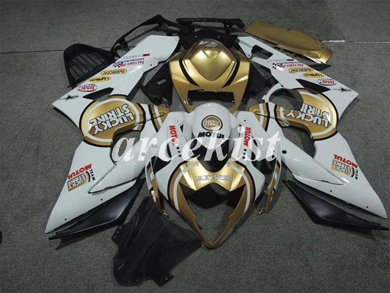 lucky Литьевая форма ABS Полный мотоцикл обтекатели комплект подходит для Suzuki GSXR1000 GSXR-1000 K5 05 06 2005 2006 набор кузова красный желтый - Цвет: lucky