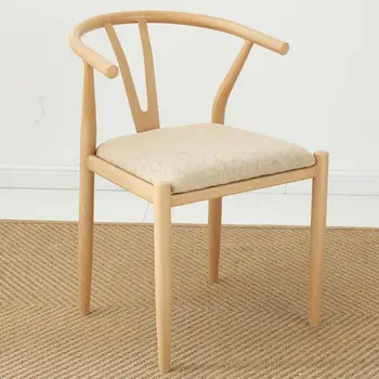 

Wrought iron y chair back teacher chair chinese restaurant table and chair home imitation solid wood tea chair nordic simple cir