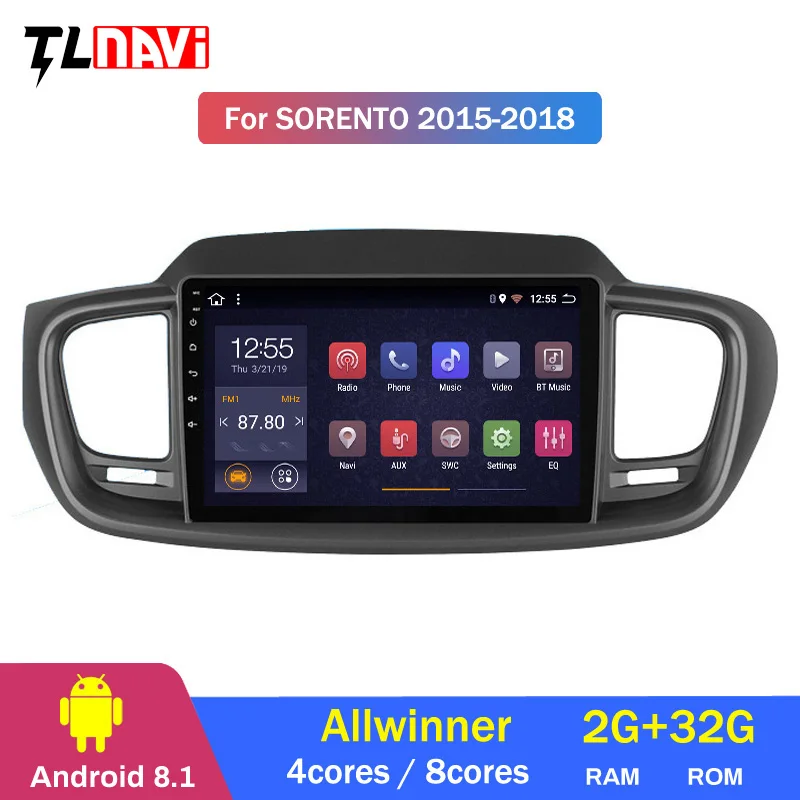 

2.5D IPS Screen 4/8 Core CPU 2G RAM Android 8.1 Car Navigation GPS Player for Kia Sorento 2015 2016 2017 2018