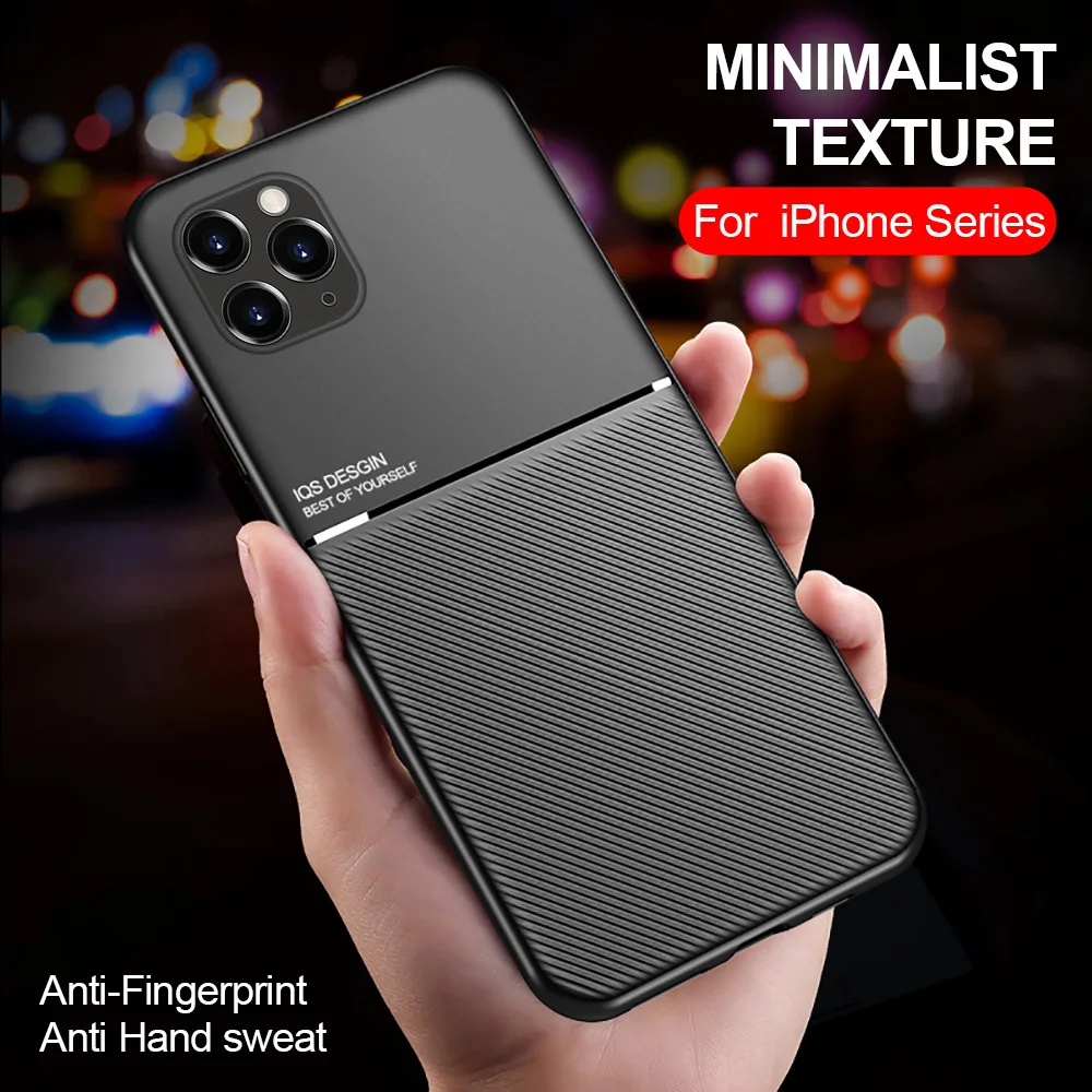 Магнитный чехол для телефона apple iphone 13 pro max mini 2021 с кожаной текстурой