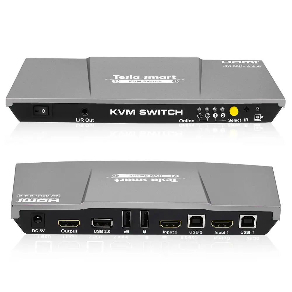 Ultra HD 4K HDMI KVM переключатель 2 порта HDMI коммутатор 2x1KVM переключатель 2 в 1 выход Поддержка USB 2,0 портов клавиатура и мышь