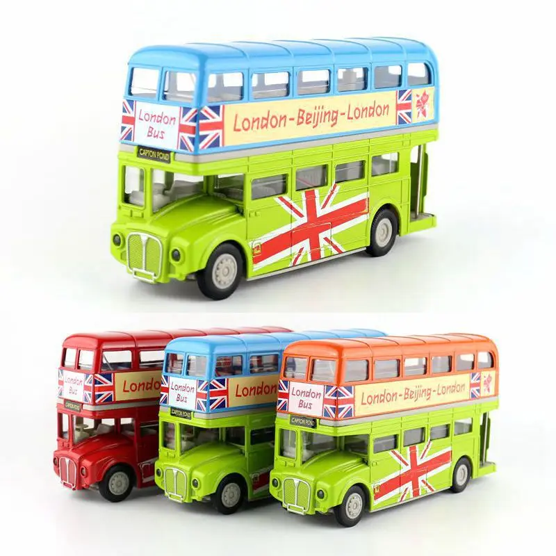 Двухслойная Игрушечная модель экскурсионного автобуса из сплава 1:50