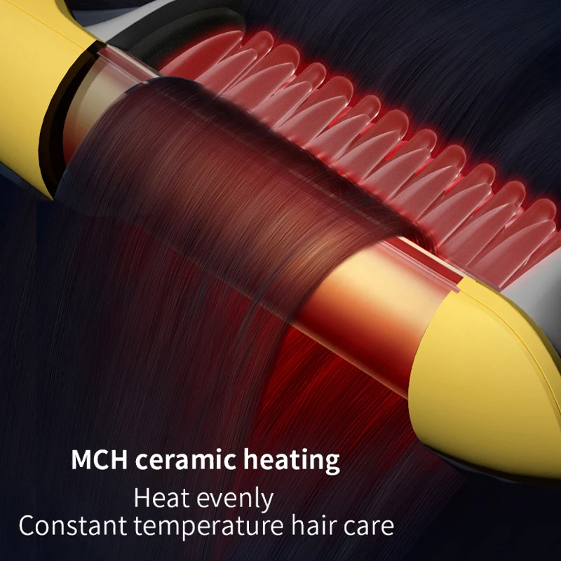 YOUPIN Pritech Hot Comb Hair Straightener Flat Irons Straightening Brush Heating Comb Hair Straight Styler Curler ZF6