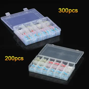 

200/300pcs box Heat Shrink Butt Terminals Waterproof Butt Wire Connectors Insulated Tube Tinned Copper Solder Kit Shrink Tube