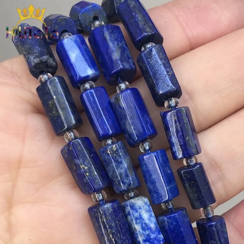 

Natural Lapis lazuli Stone Beads Cylinder Shaped Loose Spacer Beads For DIY Jewelry Making Bracelet Charms Accessories 7.5''