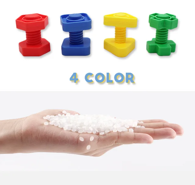 8Pcs/Set Screw Building Blocks Nut Shape Match Puzzle Toys For Children Infant Montessori Shape Color Recognize Educational Toys 4