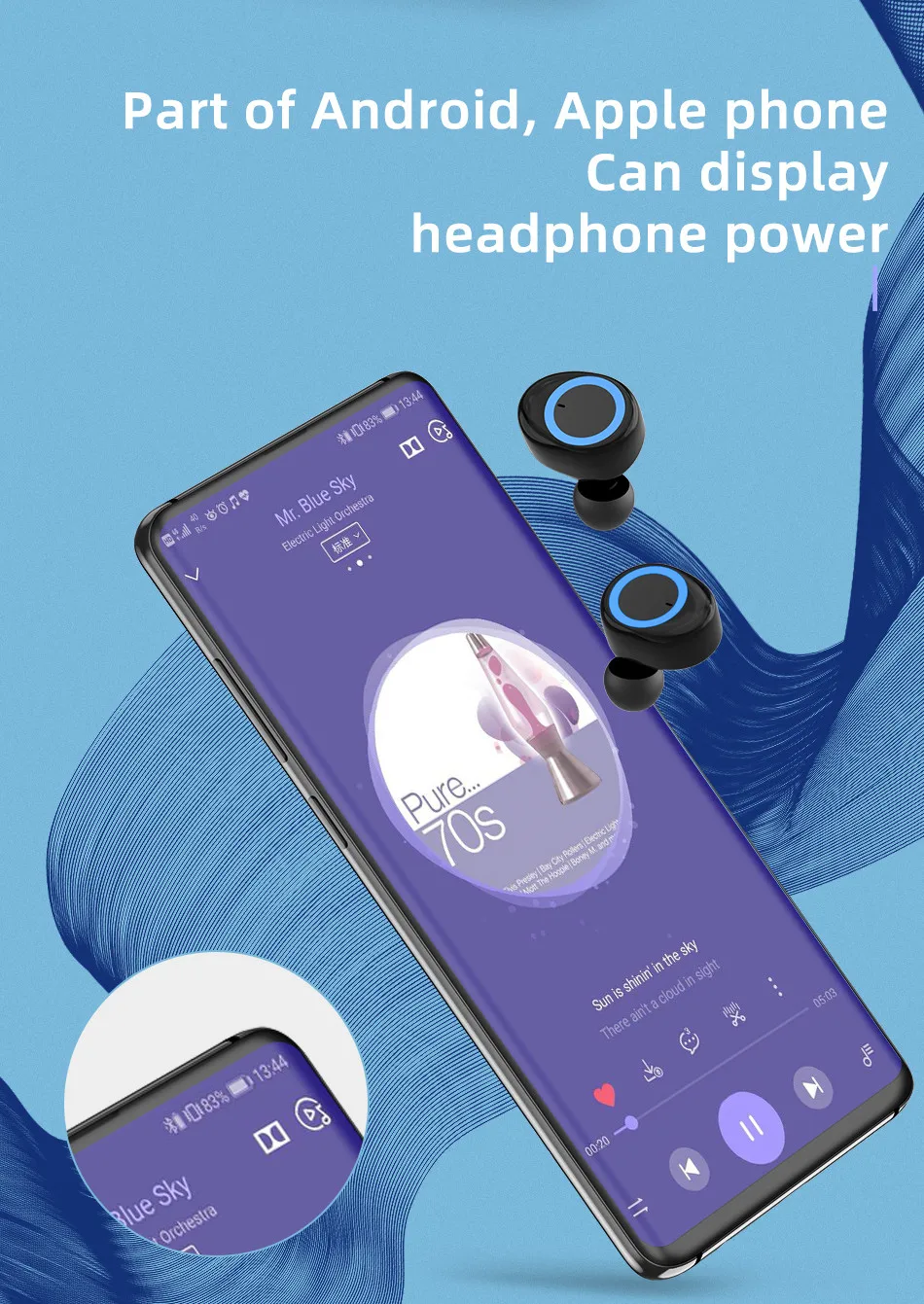 TWS 5,0 Bluetooth наушники 3D стерео беспроводные наушники HiFi Звук без задержки с микрофоном и зарядной коробкой для всех телефонов