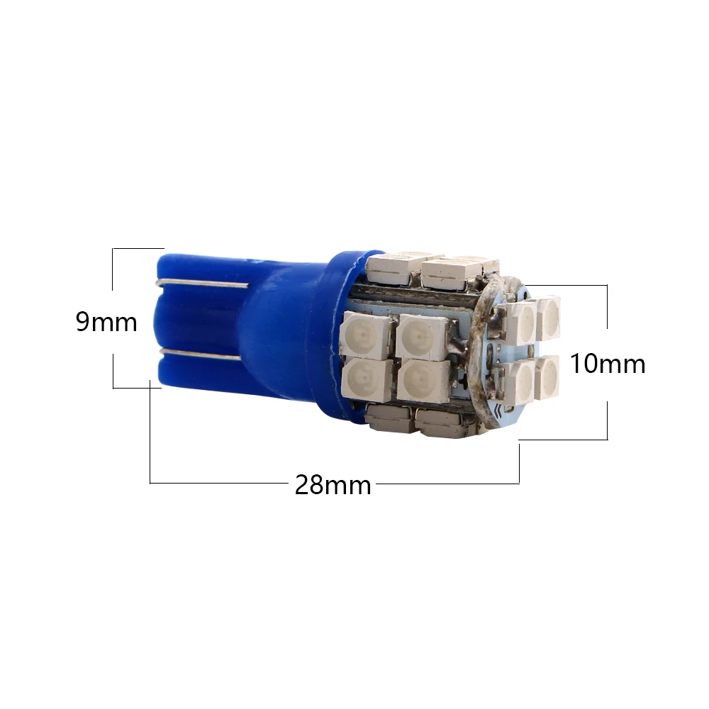 YM E-яркий 100 шт. T10 194 168 3528 1210 20 SMD W5W светодиодный светильник лампы, работающего на постоянном токе 12 В в автомобильные лампы белого и синего цвета красный 120Lm 20 светодиодный s