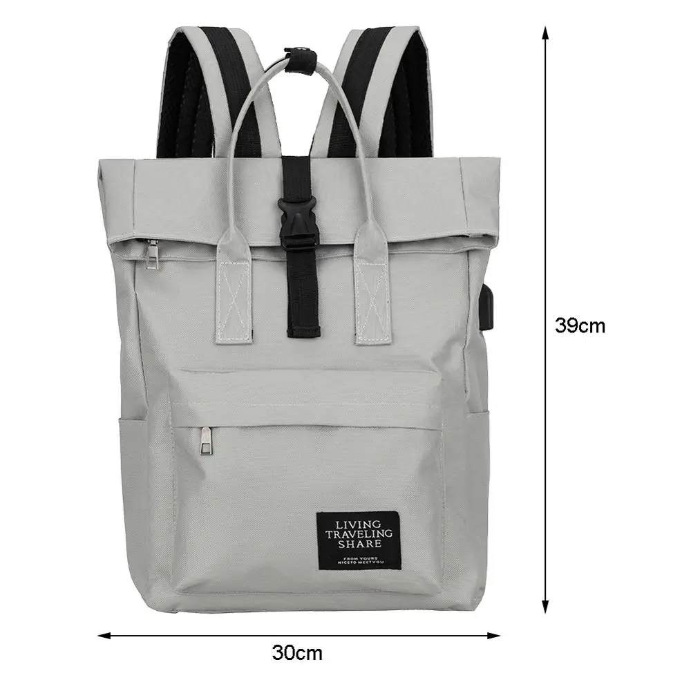 Модный рюкзак унисекс для женщин и мужчин, нейлоновый рюкзак для девочек-подростков, сумки, рюкзак, большая емкость, для ноутбука, зарядка через usb, сумки с верхней ручкой