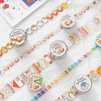 

Cute Happy Cat And Friend Kawaii Deco Masking Tape 15mm/20mm/30mm*2m DIY Journal Scrapbooking Decoration Supplies