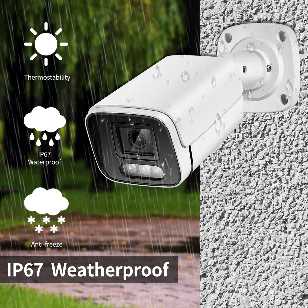 New 4K Security Camera System 8MP Audio CCTV POE NVR AI Color Night Home Video Surveillance Outdoor Set